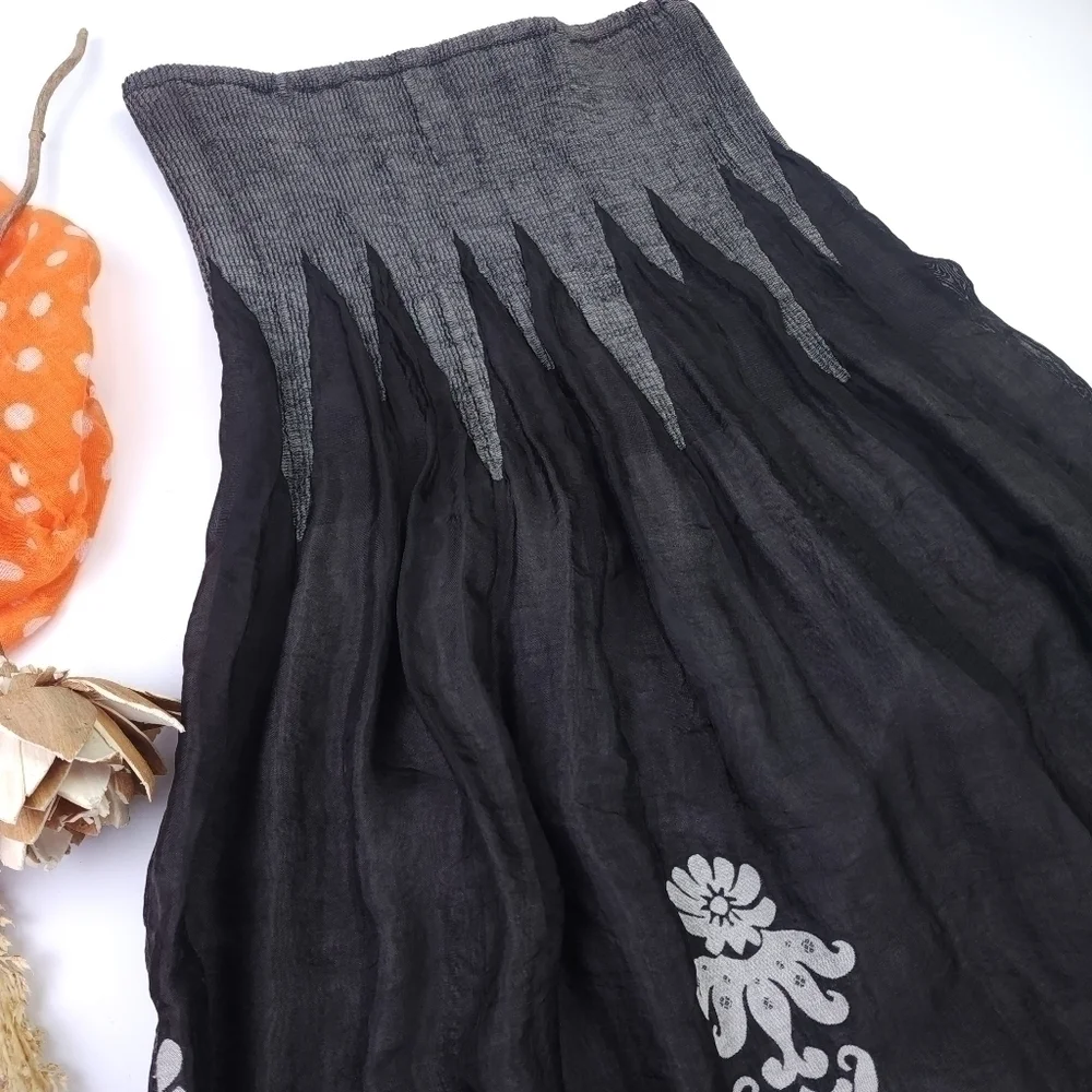 Lapis Black White Boho Onesize Dress - Picture 8 of 13